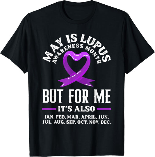 Purple Ribbon Lupus Warrior Lupus Fighter Lupus Awareness T-Shirt