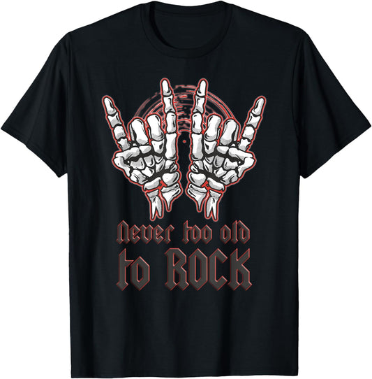 Fun Never too old to Grandpa Rocker Gitarre Band T-Shirt