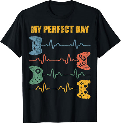 My Perfect Day Video Games T-shirt Funny Cool Gamer Tee Gift T-Shirt