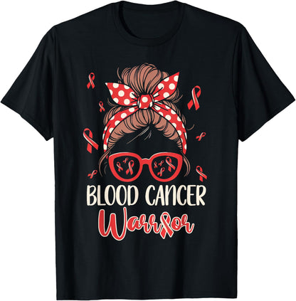 Blood Cancer Awareness Red Ribbon Blood Cancer Warrior T-Shirt