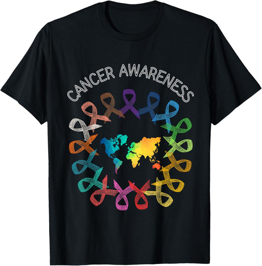 All Cancer Matters Survivors Awareness Fight Ribbon Support T-Shirt