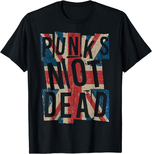 Punks Not Dead - Vintage - UK London Flag - Punk Is Not Dead T-Shirt