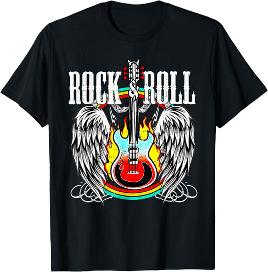 Guitar Tee Rock & Roll Guitar Wings Music 3 T-Shirt