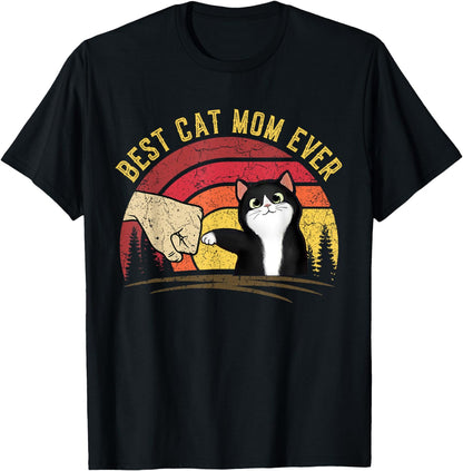 Vintage Best Cat Mom Ever Cat shirts for Women - Funny Cat T-Shirt