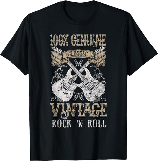 Classic Vintage Rock 'n Roll Music Guitars Gift T-Shirt