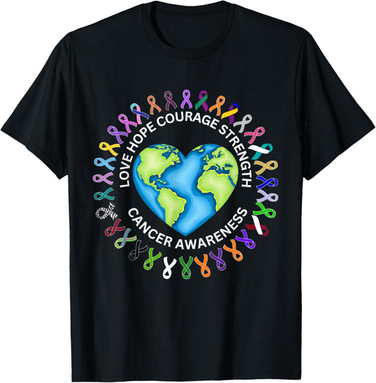 All Cancer Matters Survivors Awareness Fight Ribbon Support T-Shirt