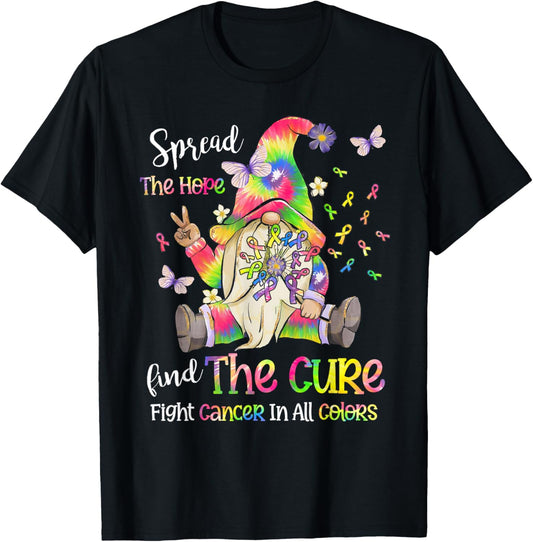 Fight Cancer In All Color Gnome Fight Cancer Ribbons T-Shirt