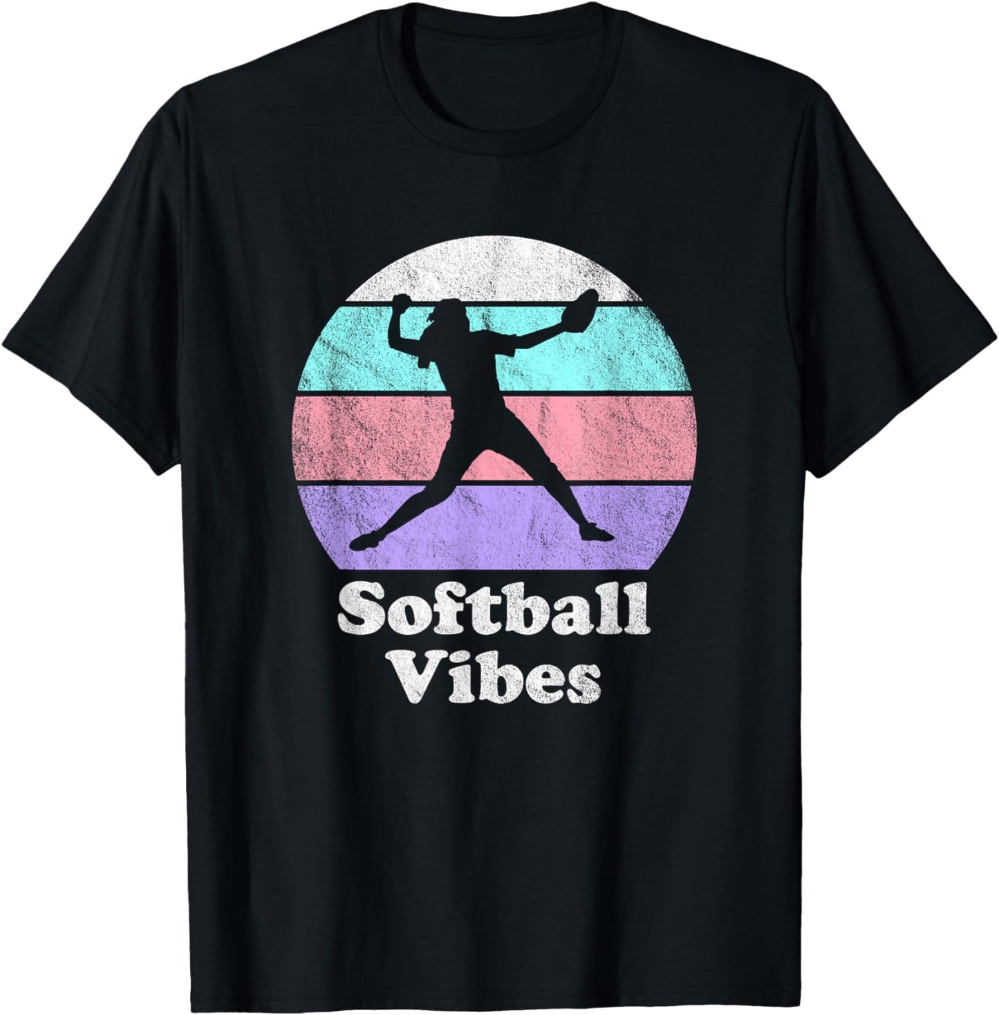 Softball Vibes Retro Vintage Girls or Women's Pitcher T-Shirt
