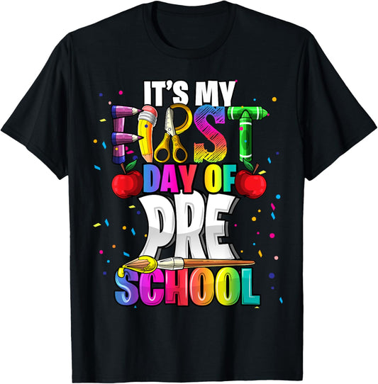 It's My First Day of Preschool Back to School Art Kit Girls T-Shirt