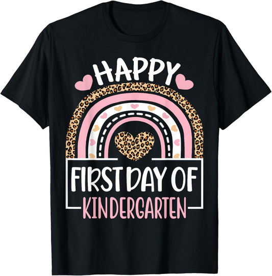 First Day of Kindergarten Funny Back To School Leopard Teach T-Shirt