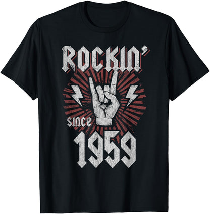 Rockin Since 1959 62 Year Old Rocker 62nd Birthday T-Shirt