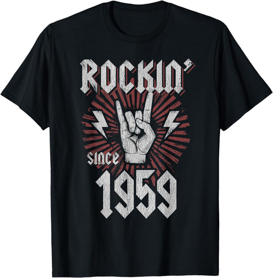 Rockin Since 1959 62 Year Old Rocker 62nd Birthday T-Shirt