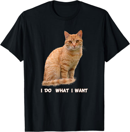 I Do What I Want Funny Orange Tabby Cat Lovers Gifts T-Shirt