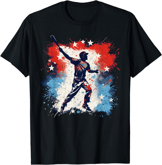 Baseball player Paint splash T-Shirt