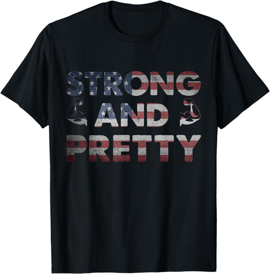 Workout Quote Old Man Lifting Weight Strong And Pretty T-Shirt