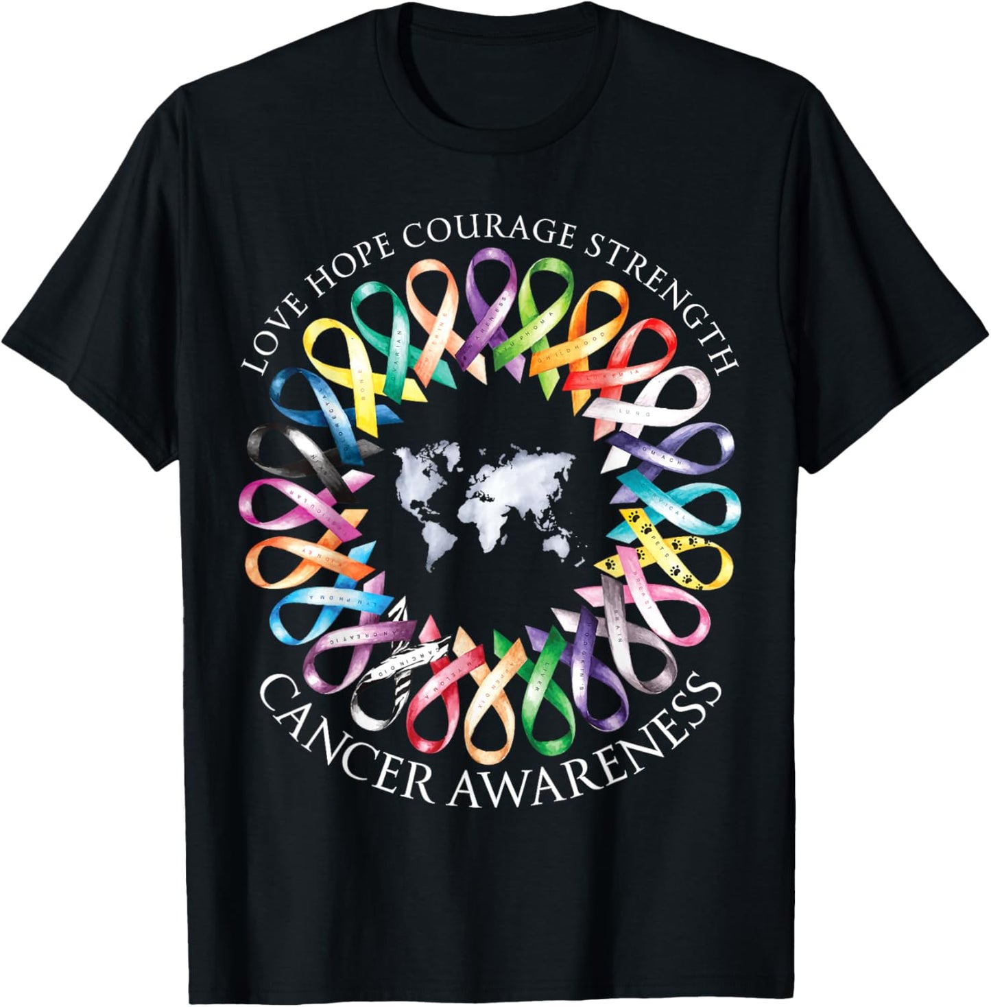 All Cancer Matters Survivors Awareness Fight Ribbon Support T-Shirt