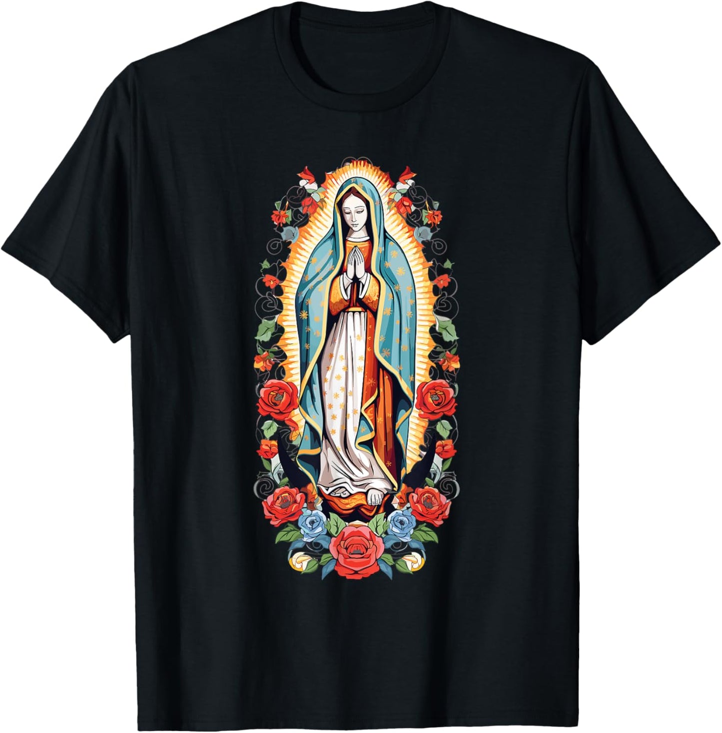 Mexican Virgen De Guadalupe Catholic Christian Virgin Mary T-Shirt