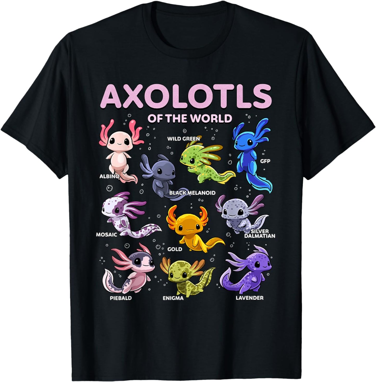 Axolotl Shirt Kawaii Axolotls of the World Axolotl Animals T-Shirt