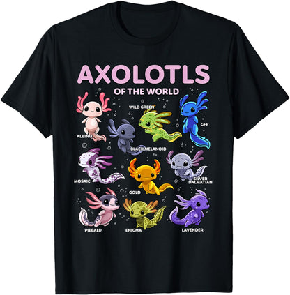 Axolotl Shirt Kawaii Axolotls of the World Axolotl Animals T-Shirt