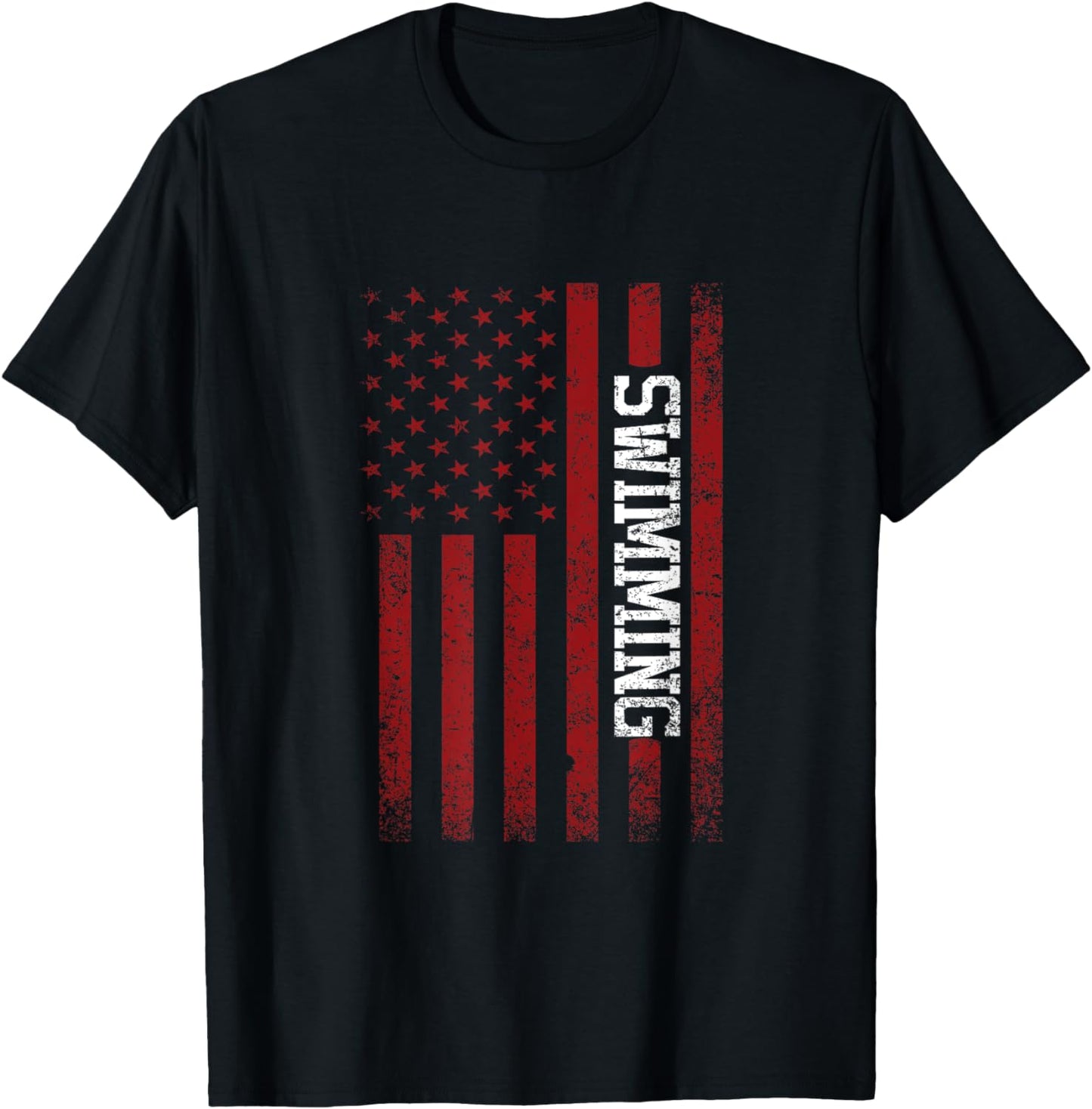 USA Flag American America Swimming Team Swimmer T-Shirt