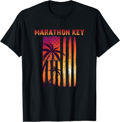 Vintage Marathon Key, Florida Patriotic Flag T-Shirt