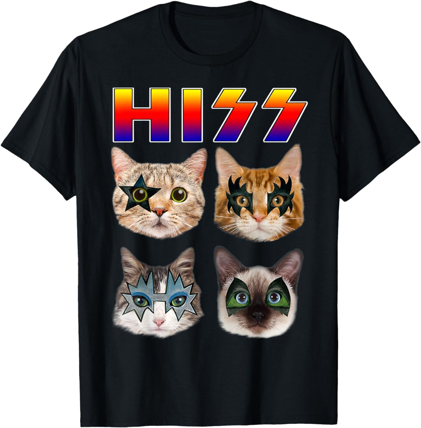 Funny Cat Hiss Rock and Roll For Cat Lover, Cat Dad, Cat mom T-Shirt