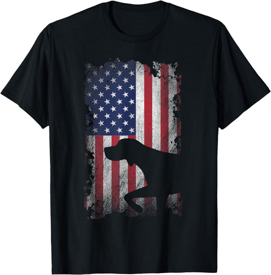 Patriotic German Shorthaired Pointer American Flag GSP Dog T-Shirt