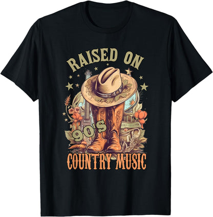 Vintage Western Music Raised on 90?ˉs Country Music T-Shirt