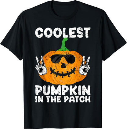 Halloween T-Shirt with text"Coolest Pumpkin In The Patch" T-Shirt