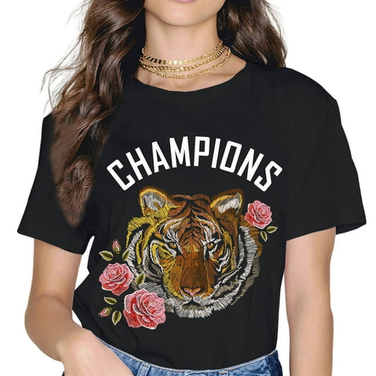 Embroidery-Like Tiger Head T-shirt