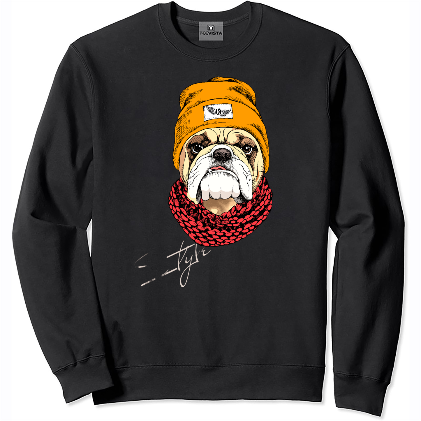 Cool Hipster Bulldog Hoodie Sweatshirt