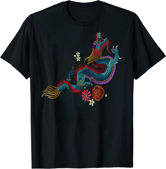 High quality cotton embroidery style - Dragon T-shirt