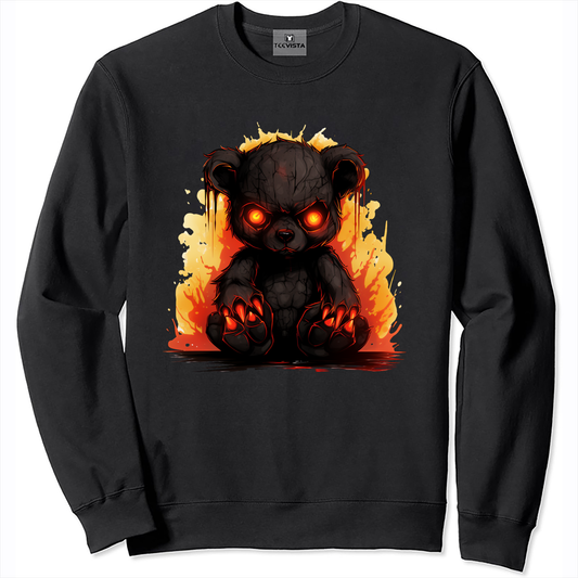 Sinister Teddy Bear with Glowing Eyes Sweatshirt