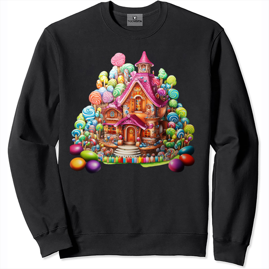 Gingerbread House Color Pencil Portrait - Christmas-Themed Hoodie