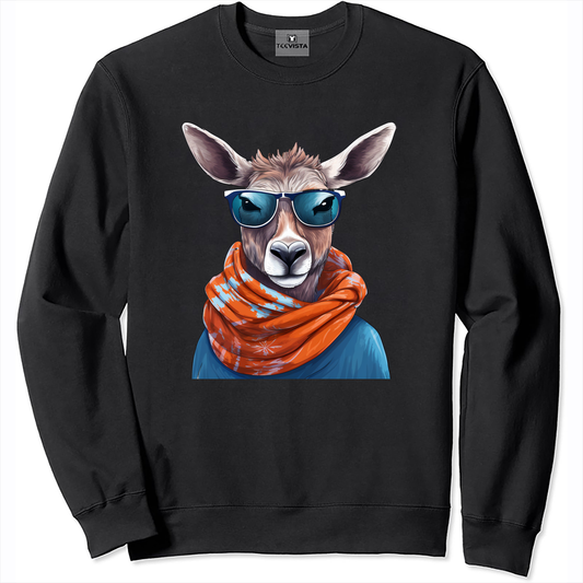 Cool Reindeer with Sunglasses Sweatshirt- Christmas Hoodie