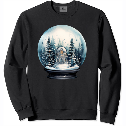 Winter Scene Snow Globe Sketch Hoodie - Christmas Sweatshirt