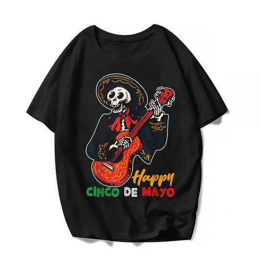 Happy Cinco De Mayo T-Shirt Skull Guitar Tee - Festival Graphics