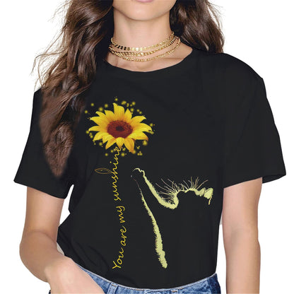 Sunflower Cat Mom Tee - Be Your Own Sunshine