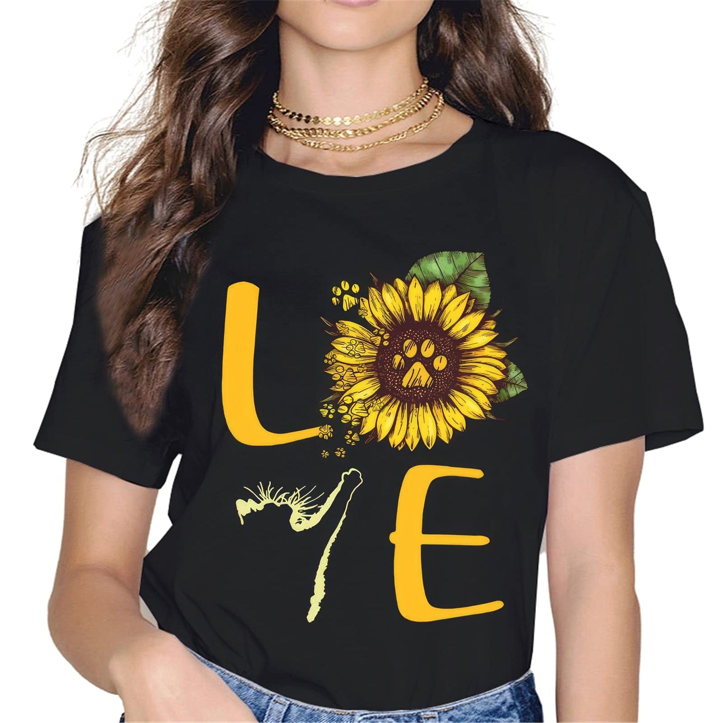 Sunflower Cat Mom Tee - Be Your Own Sunshine