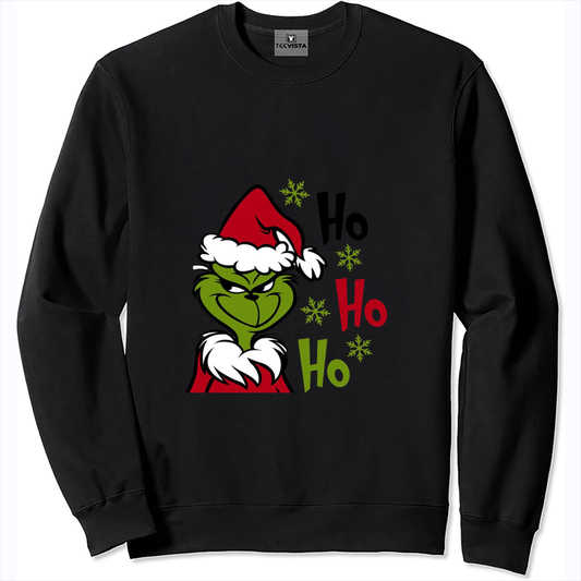 Christmas Sweatshirt with "HO HO" - Classic Holiday Unisex Style