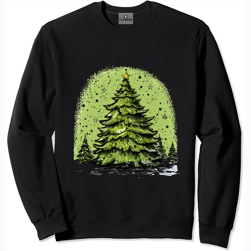 Christmas Sweatshirt - Christmas tree pattern Unisex Look