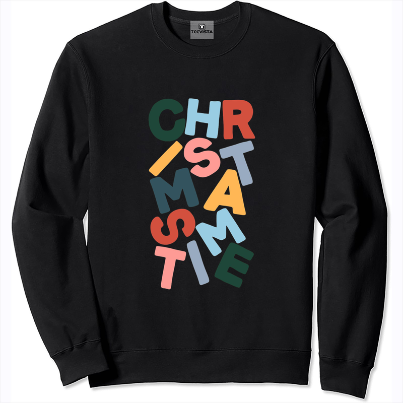 Christmas Sweatshirt - Colored letters Unisex Style